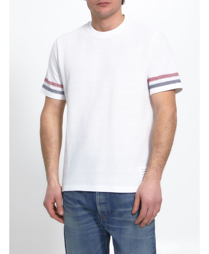 THOM BROWNE - Textured cotton t-shirt