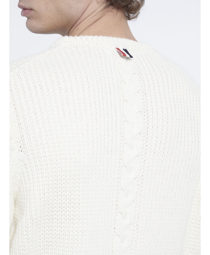 THOM BROWNE - White wool jumper