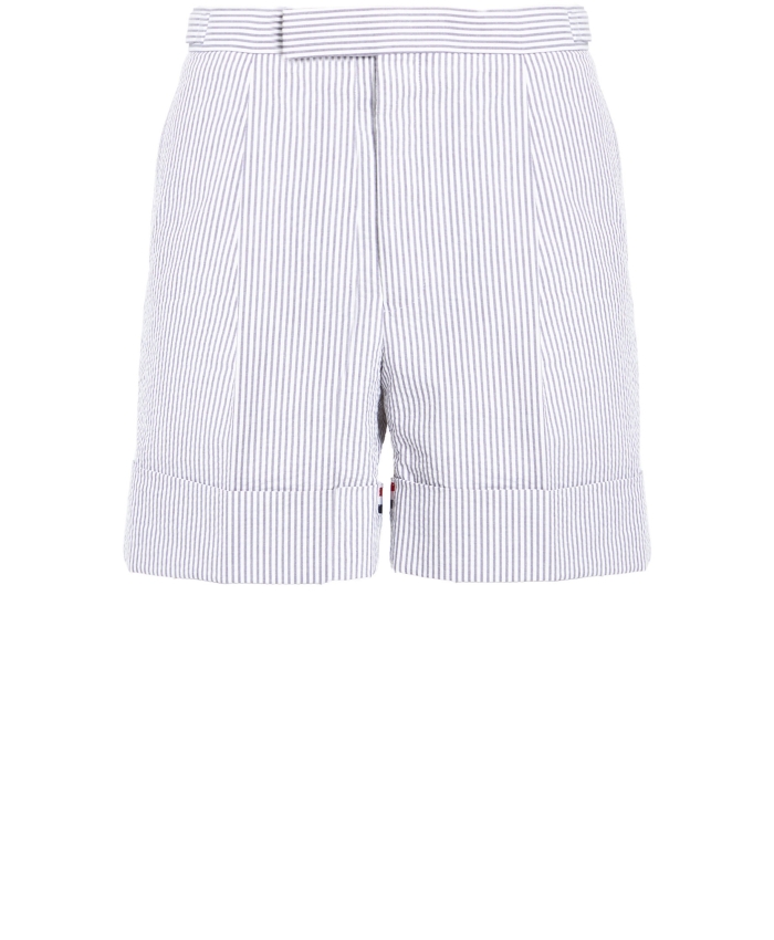 THOM BROWNE - Cotton seersucker shorts