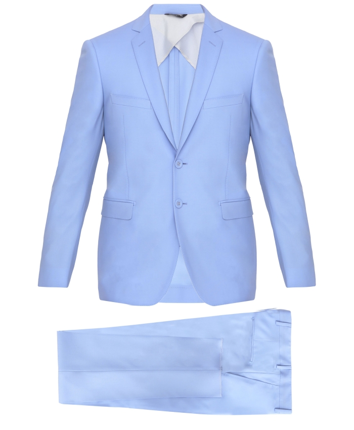 TONELLO - Two-piece suit in light-blue wool