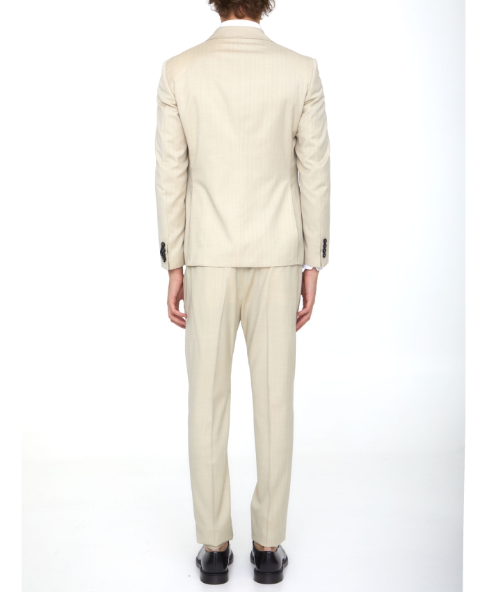 TONELLO - Sand-colored wool two-piece suit