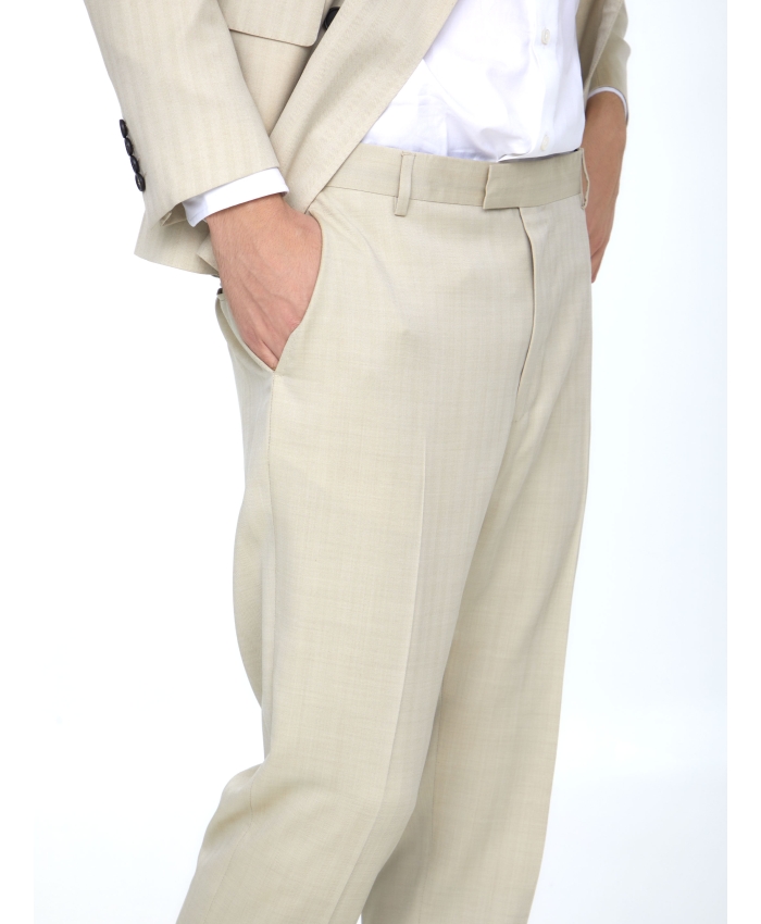 TONELLO - Sand-colored wool two-piece suit
