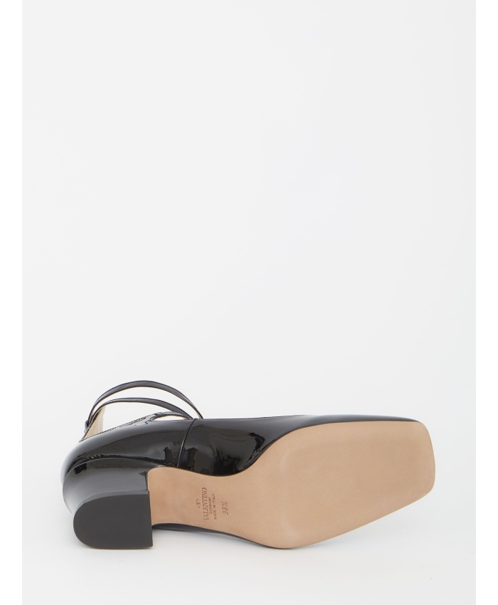 VALENTINO GARAVANI - Tan-Go patent leather sandals