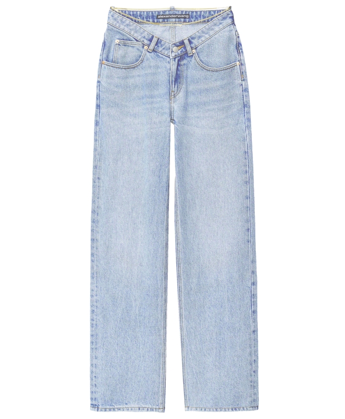 ALEXANDER WANG - Jeans in denim con targhetta