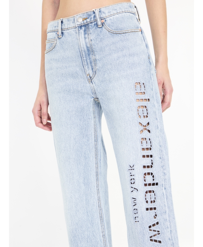 ALEXANDER WANG - Jeans con logo EZ e cut-out