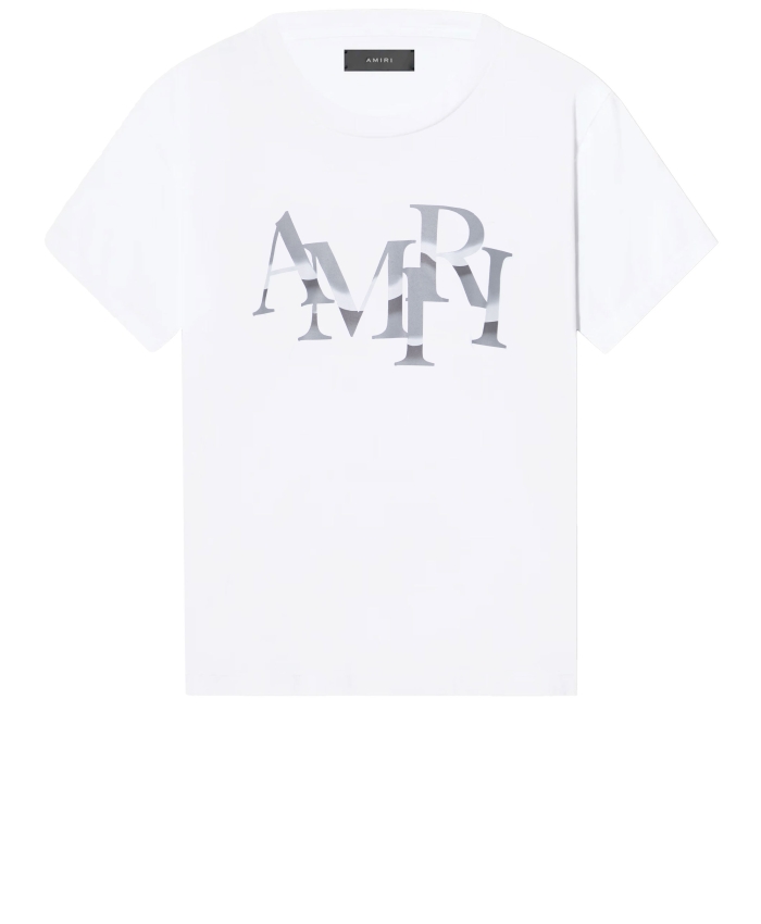 AMIRI - T-shirt Staggered Chrome