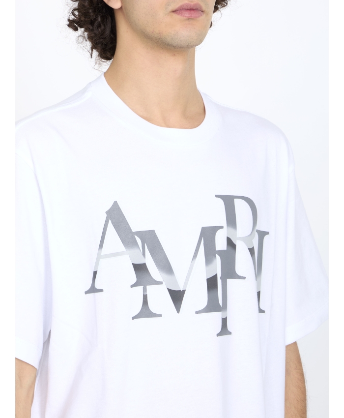 AMIRI - T-shirt Staggered Chrome