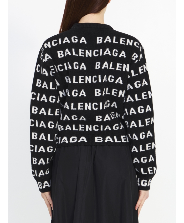 BALENCIAGA - Maglione Allover Logo