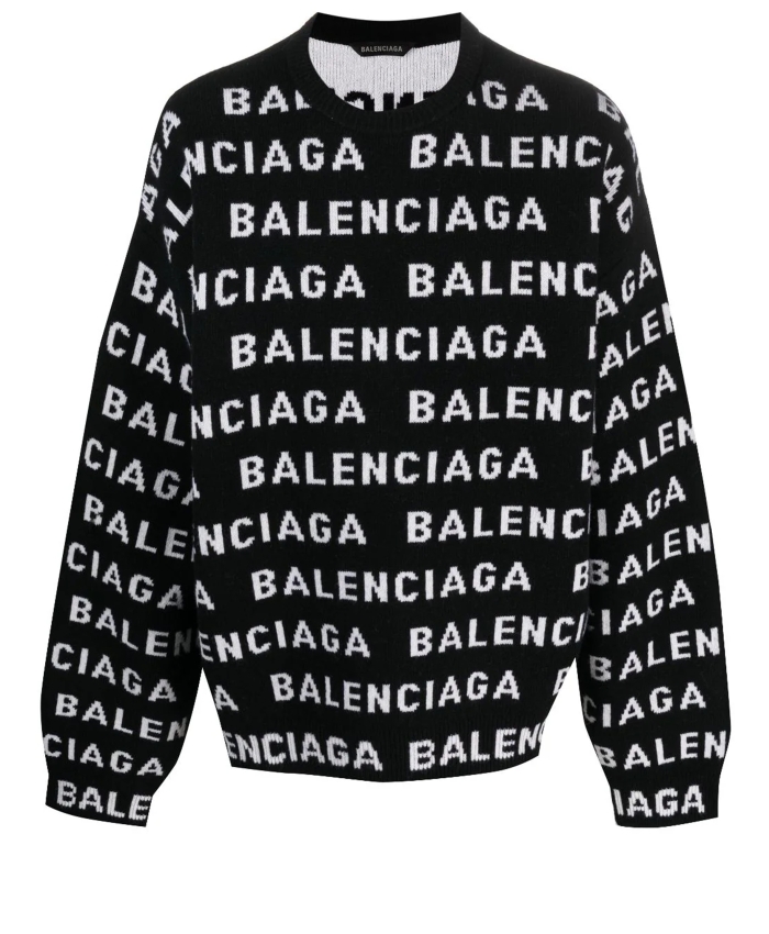 BALENCIAGA - Maglione Allover Logo