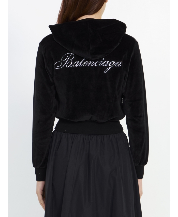 BALENCIAGA - Shrunk zip-up hoodie
