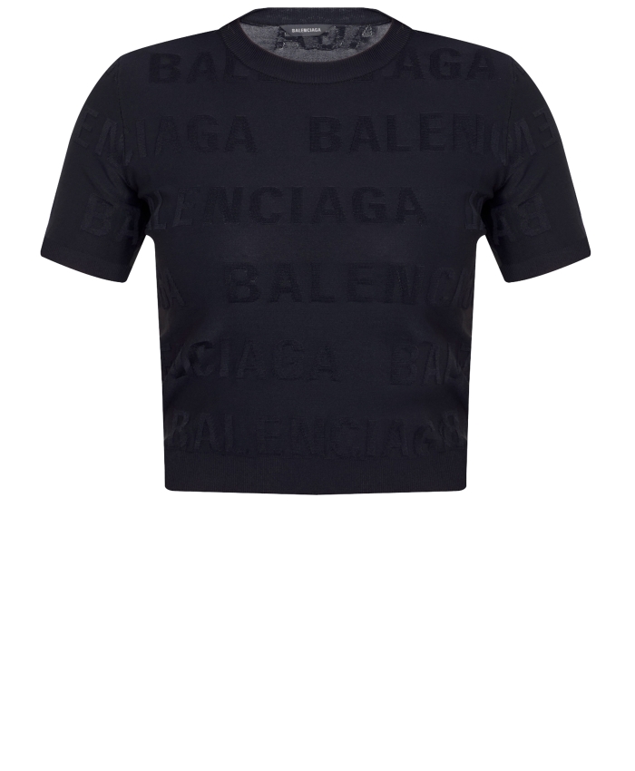 BALENCIAGA - Allover Logo cropped pullover