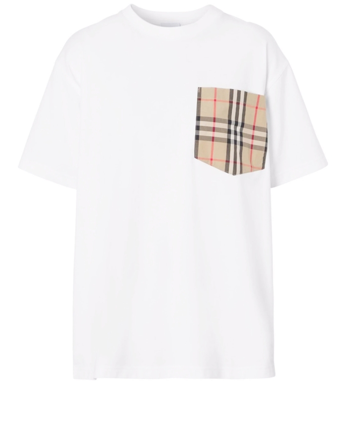 BURBERRY - T-shirt with Check pocket