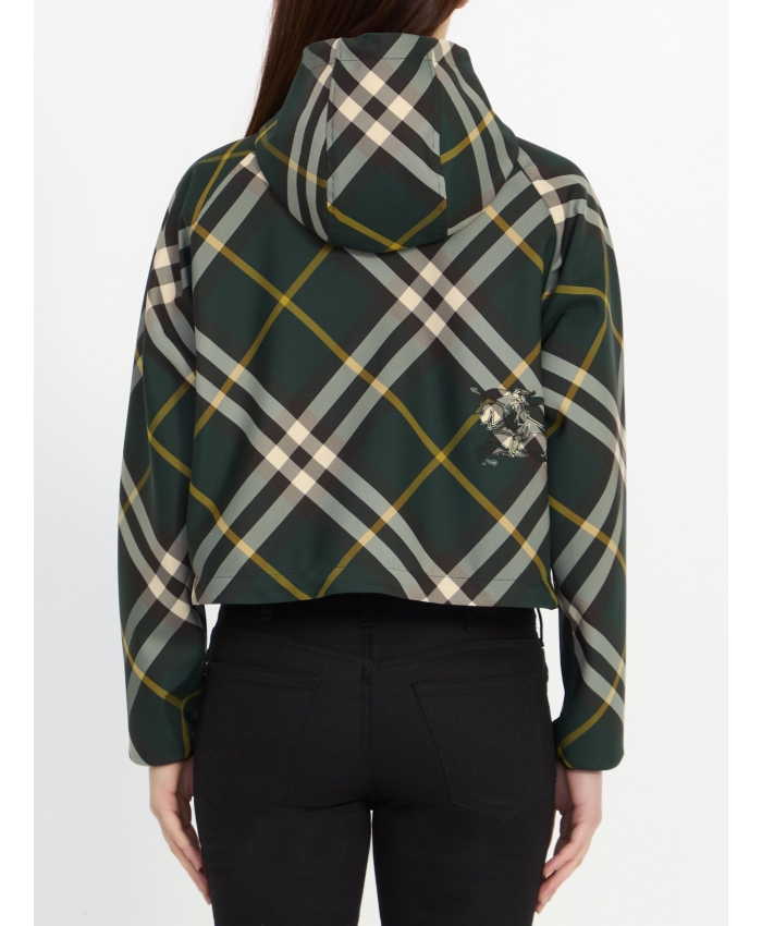 BURBERRY - Check cropped lightweight jacket