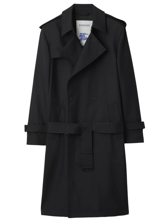 BURBERRY - Long trench coat in silk blend