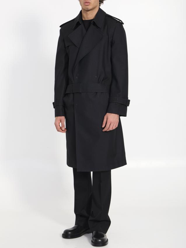 BURBERRY - Long trench coat in silk blend