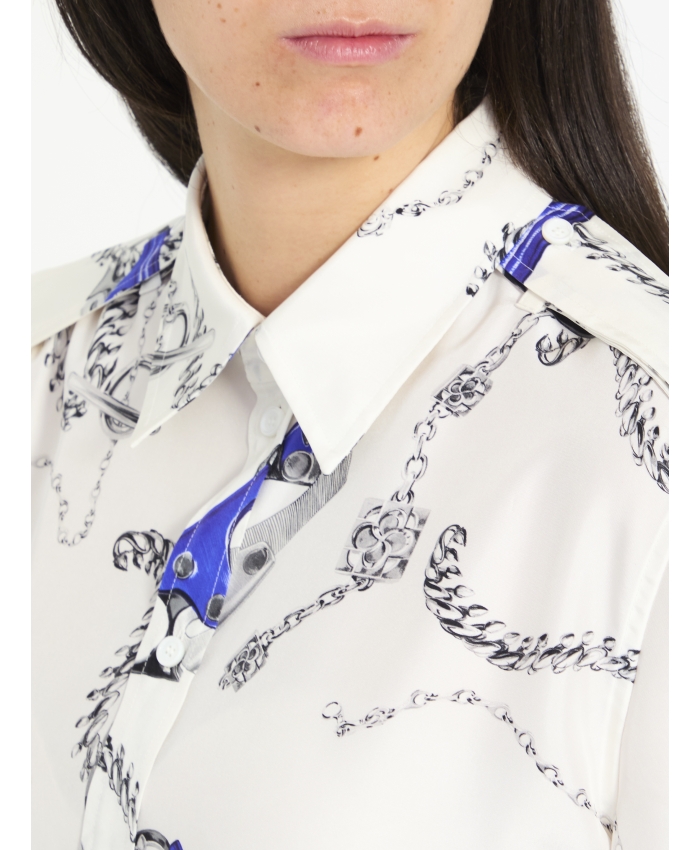 BURBERRY - Silk shirt with Knight motif