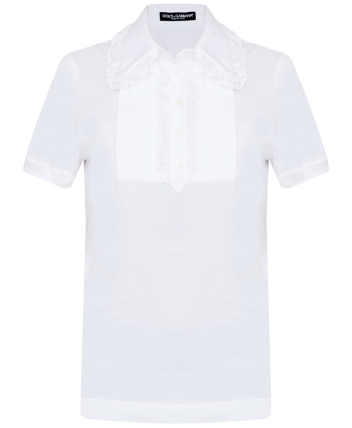 DOLCE&GABBANA - Cotton t-shirt with lace