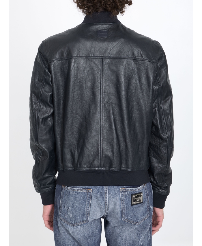 DOLCE&GABBANA - Leather bomber jacket