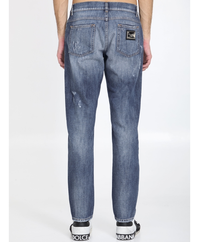 DOLCE&GABBANA - Jeans in denim distressed