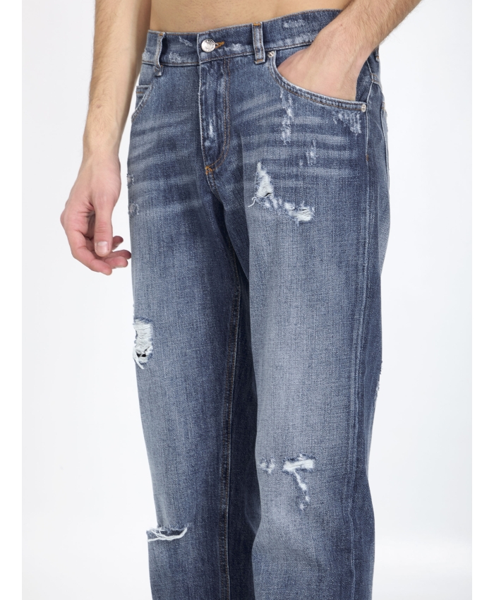 DOLCE&GABBANA - Jeans in denim distressed