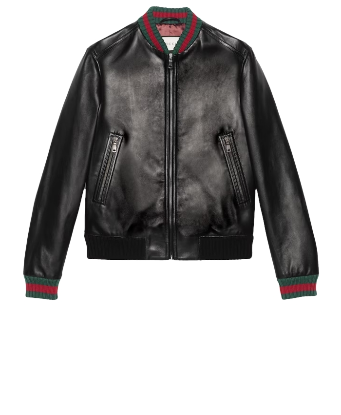 GUCCI - Leather bomber jacket