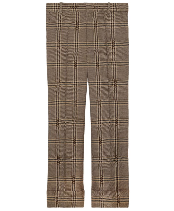 GUCCI - Pantaloni in lana a quadri