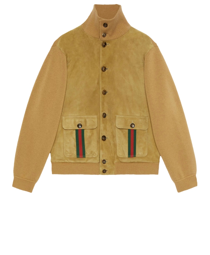 GUCCI - Suede bomber jacket