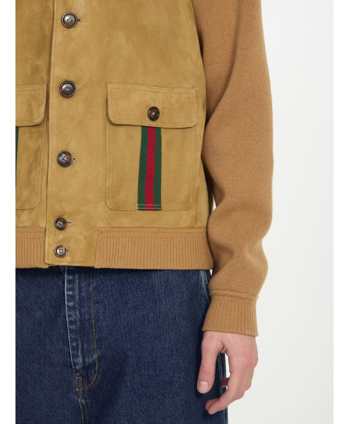 GUCCI - Suede bomber jacket
