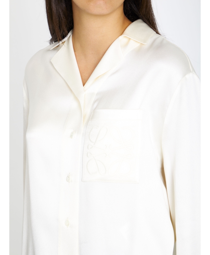 LOEWE - Ivory silk shirt