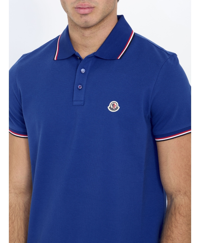 MONCLER - Cotton polo shirt with logo