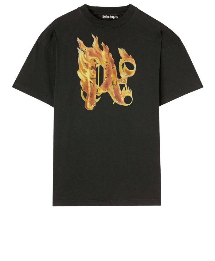PALM ANGELS - Burning Monogram t-shirt