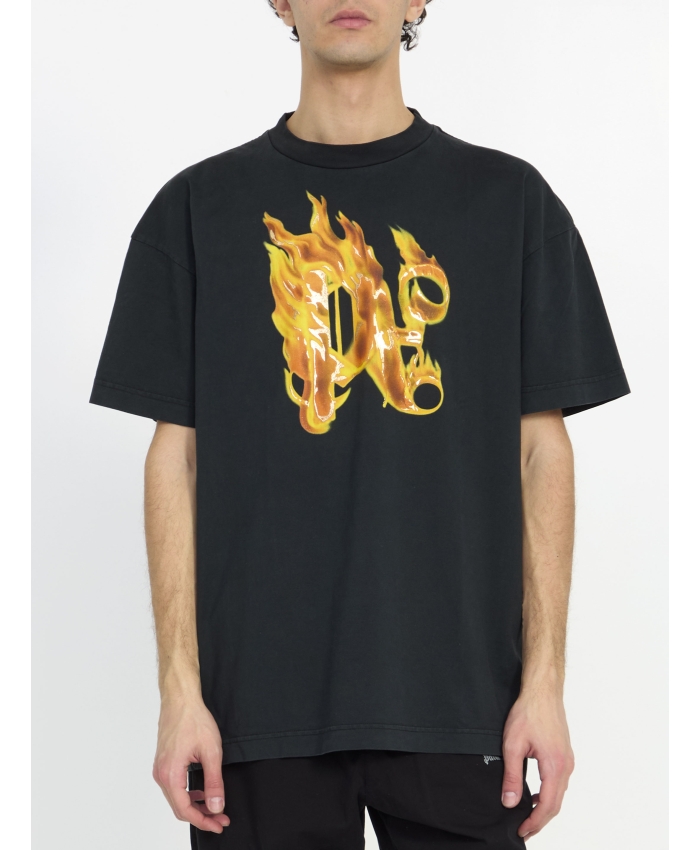 PALM ANGELS - T-shirt Burning Monogram