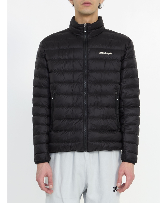 PALM ANGELS - Short down jacket with logo