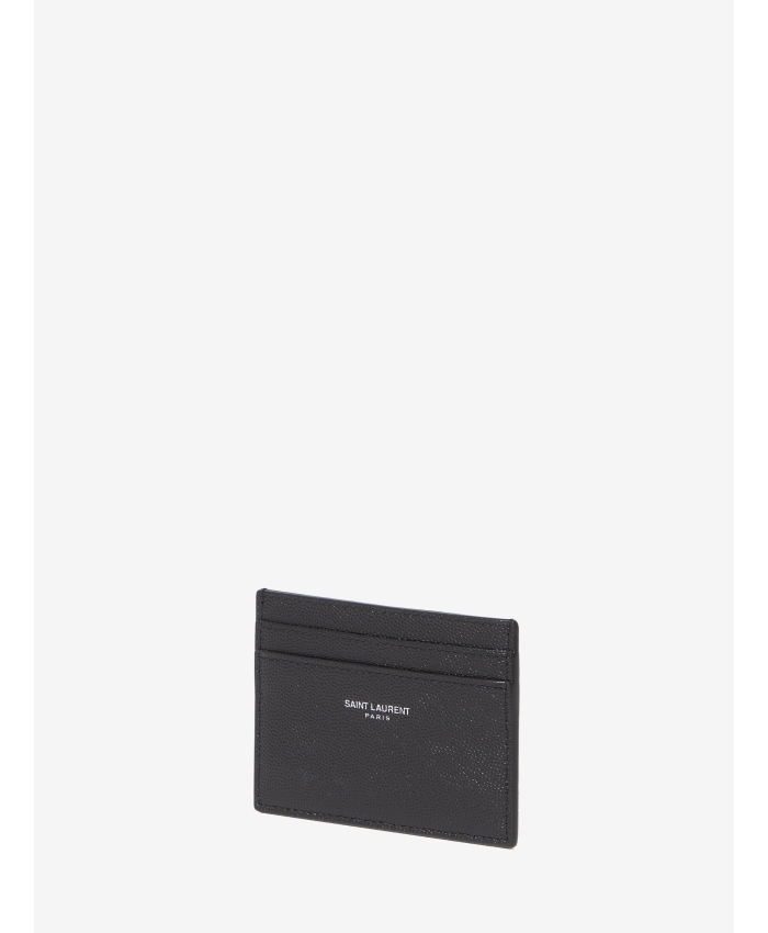 SAINT LAURENT - Black leather cardholder