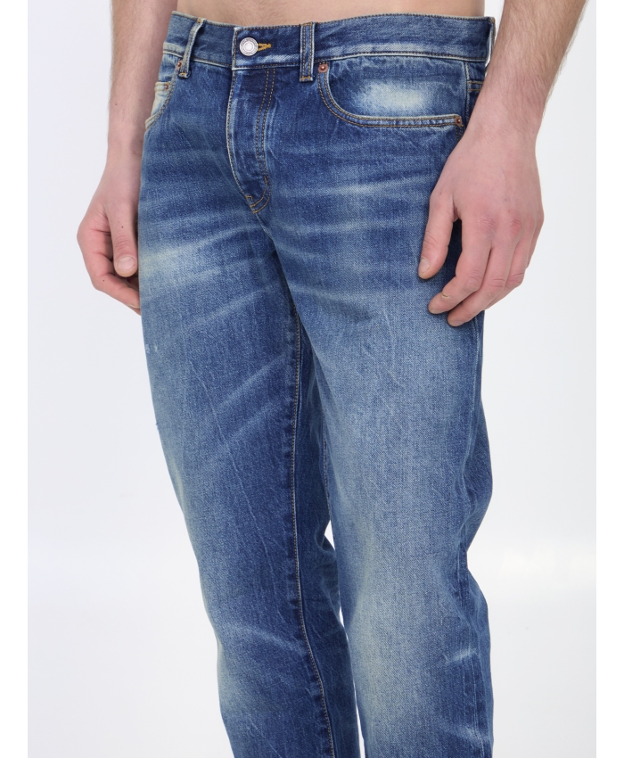 SAINT LAURENT - Jeans in denim blu Deauville