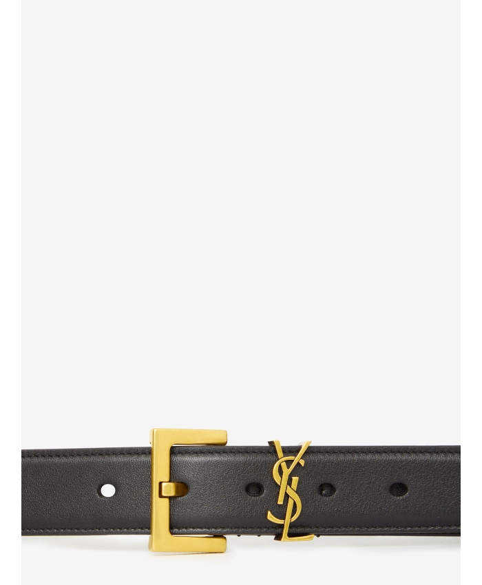 SAINT LAURENT - Monogram leather belt
