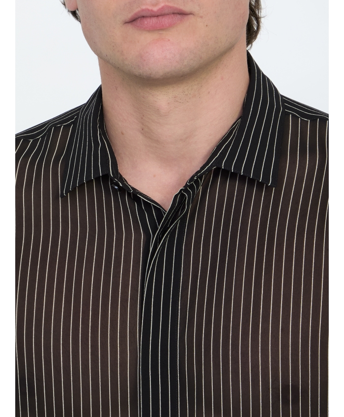 SAINT LAURENT - Camicia in georgette di seta