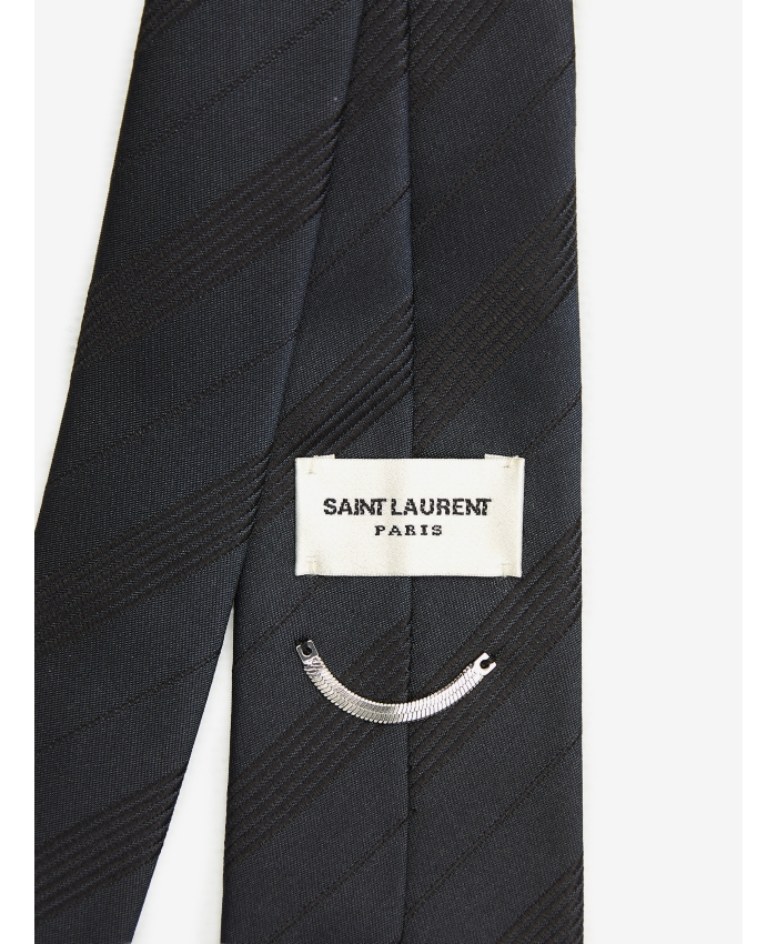 SAINT LAURENT - Striped tie in silk