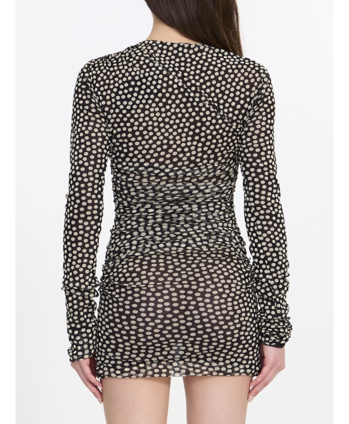 SAINT LAURENT - Dress in dotted tulle