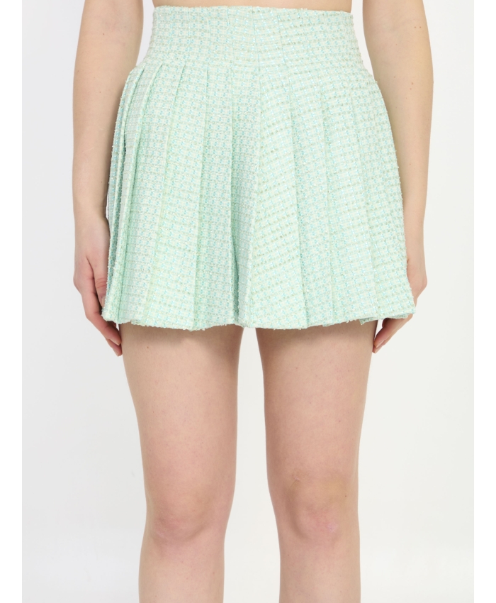 SELF PORTRAIT - Boucle pleated miniskirt