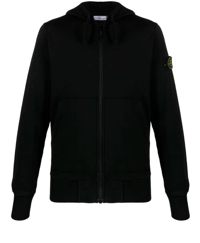 STONE ISLAND - Cotton zip hoodie