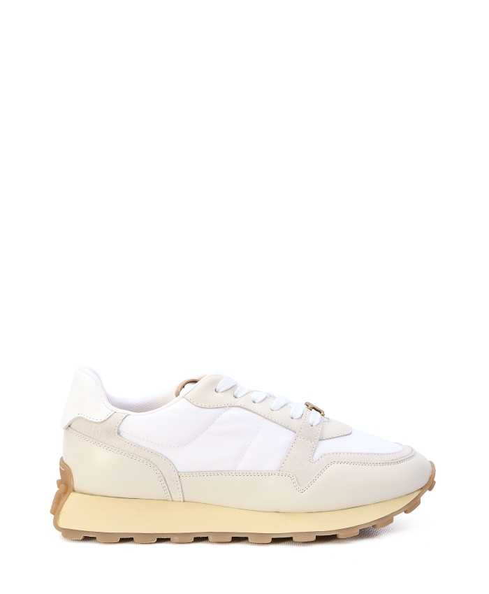 TOD'S - Leather and fabric sneakers
