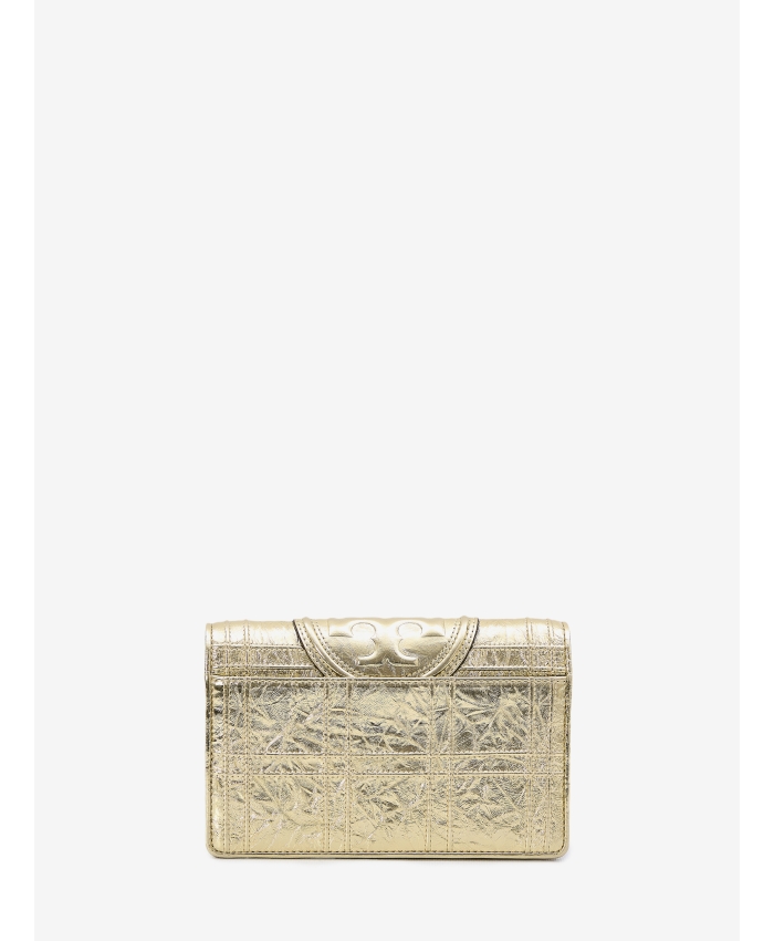 TORY BURCH - Fleming Soft Metallic Square Quilt Chain Wallet bag