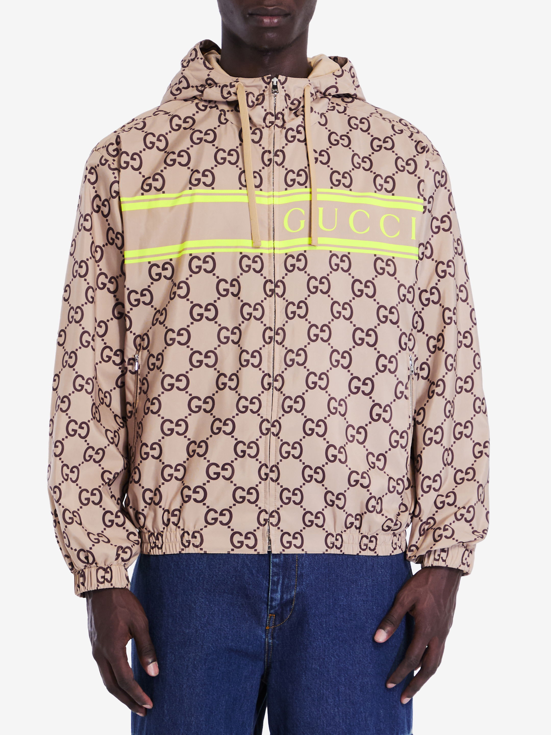 GUCCI Nylon jacket with GG print Leam Roma Luxury Shopping Online