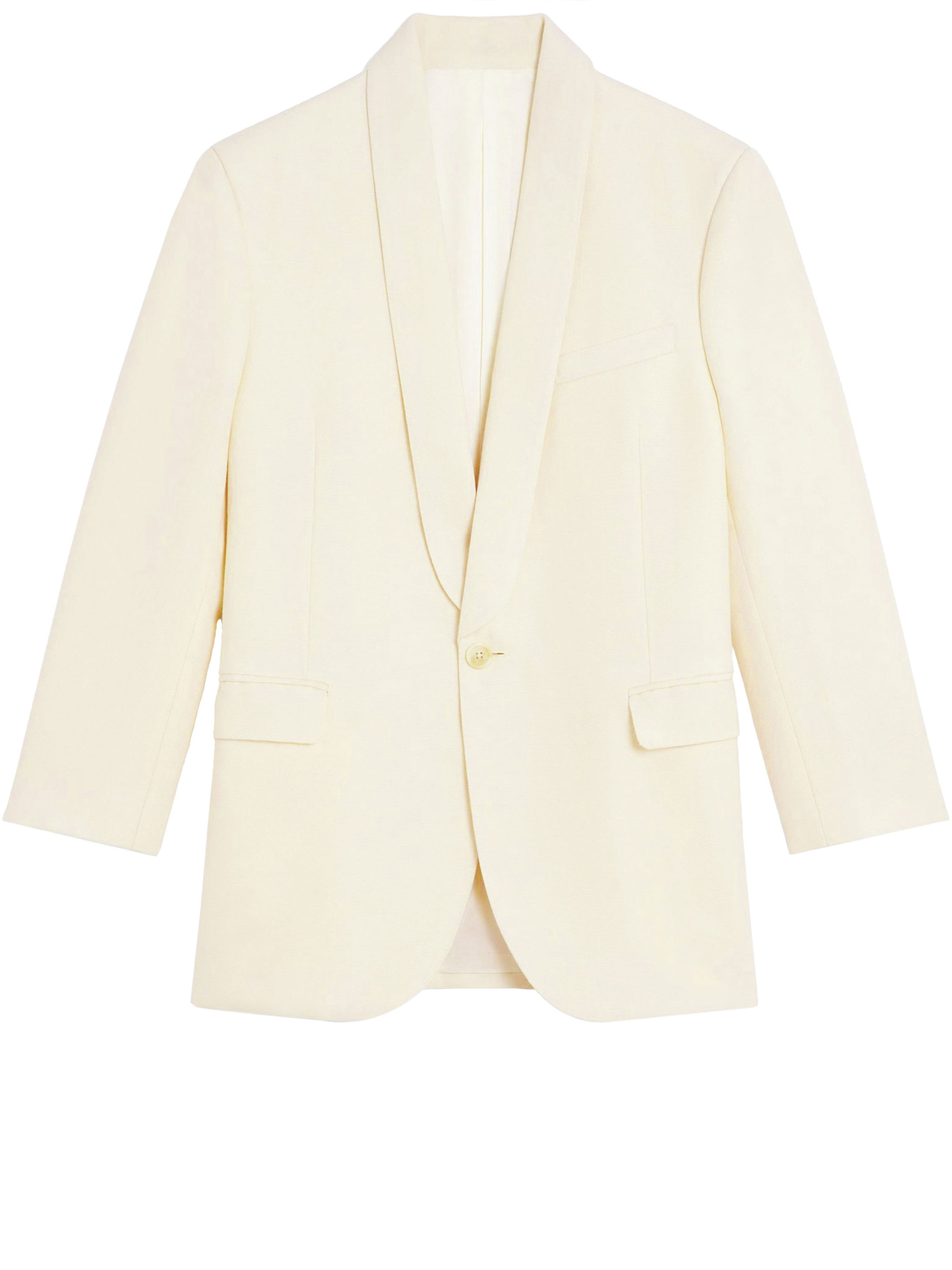 Celine Mohair Wool Boxy Jacket In White