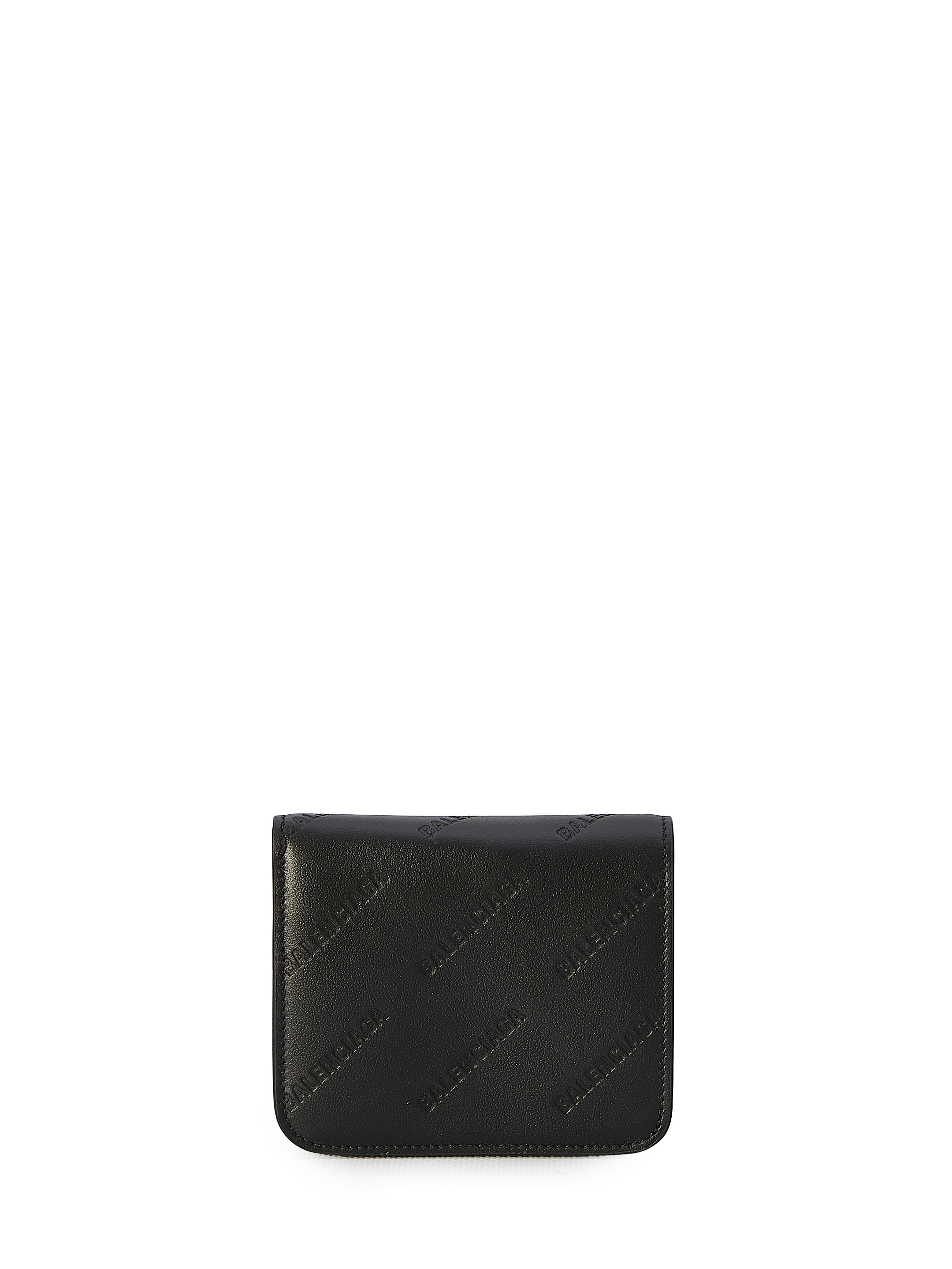 Balenciaga All Over Logo Wallet In Black