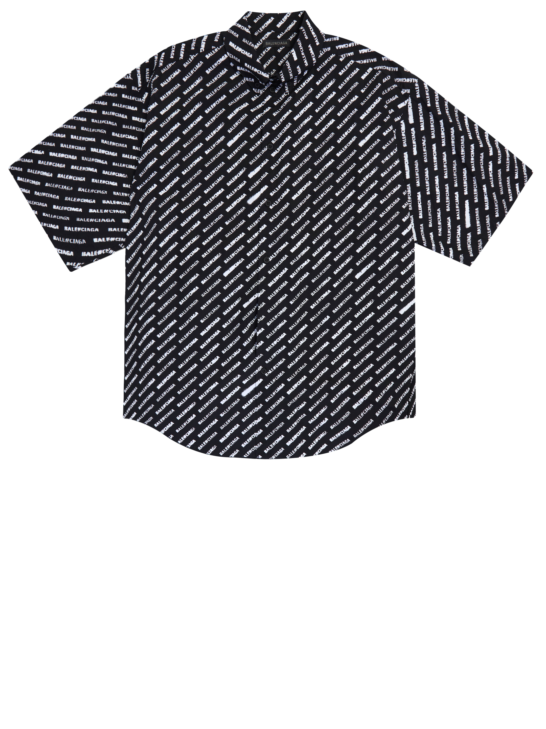 Shop Balenciaga Allover Logo Shirt In Black