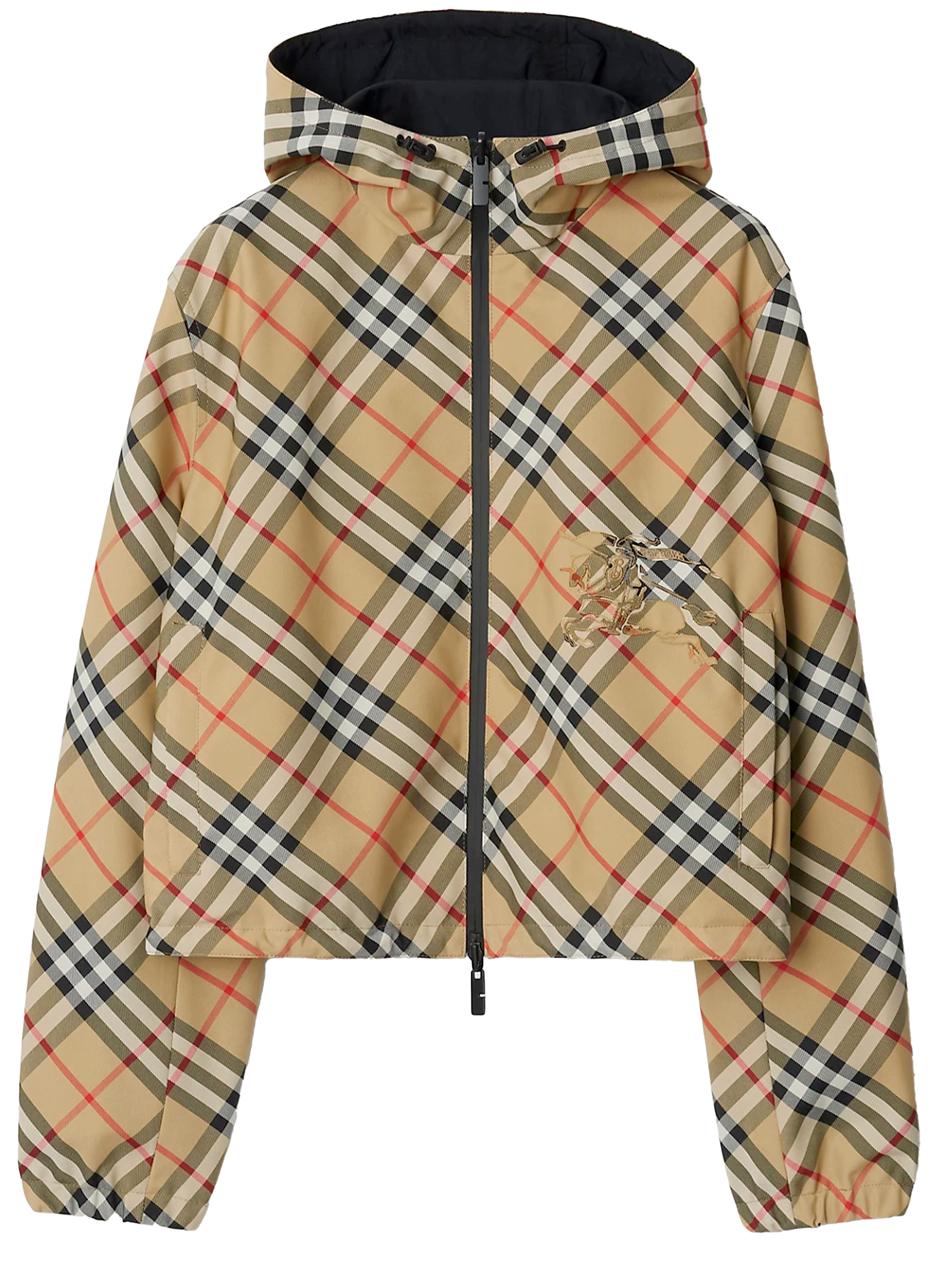 Shop Burberry Cropped Reversible Jacket In Beige