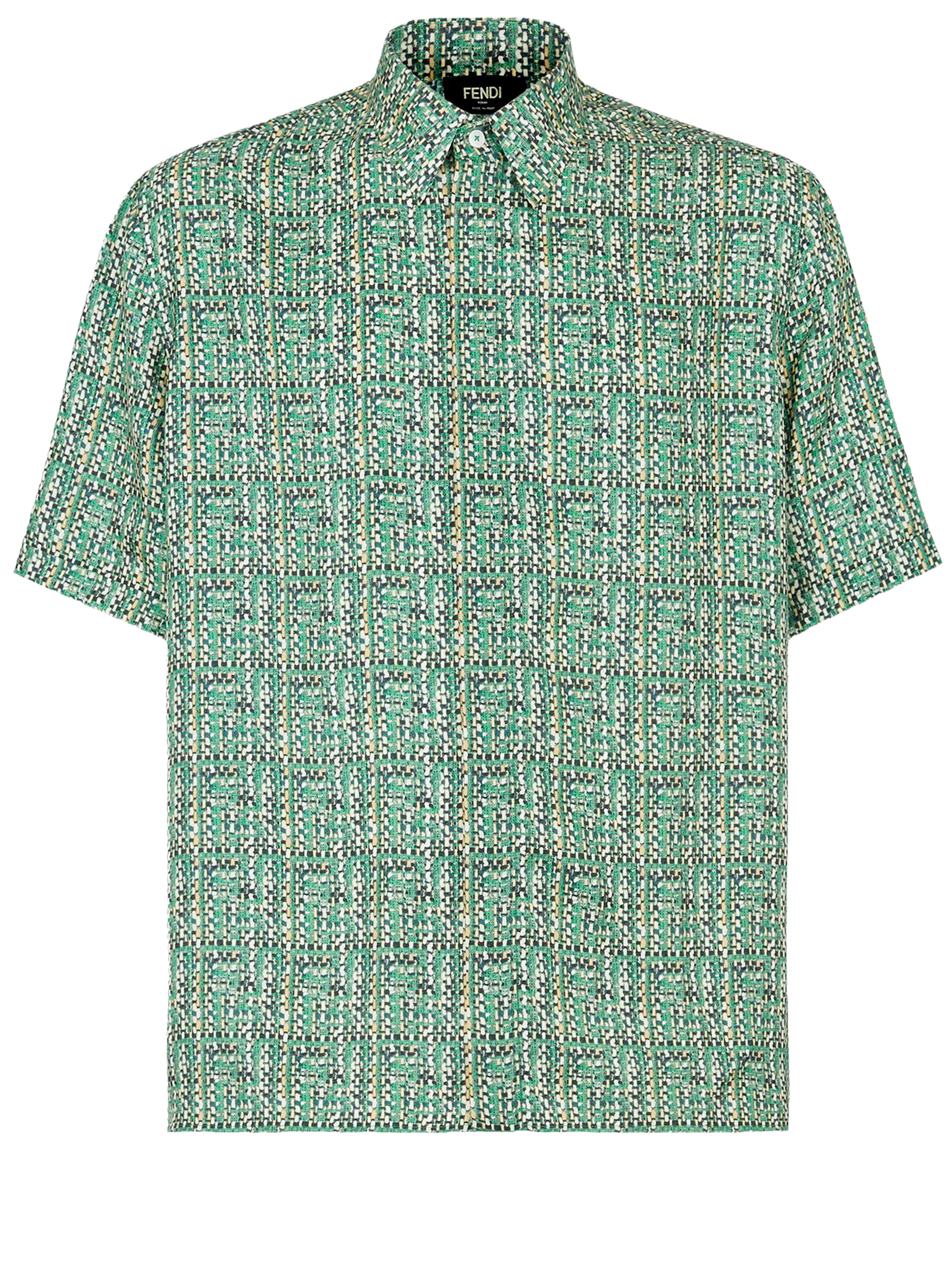 Shop Fendi Ff Silk Shirt In Green