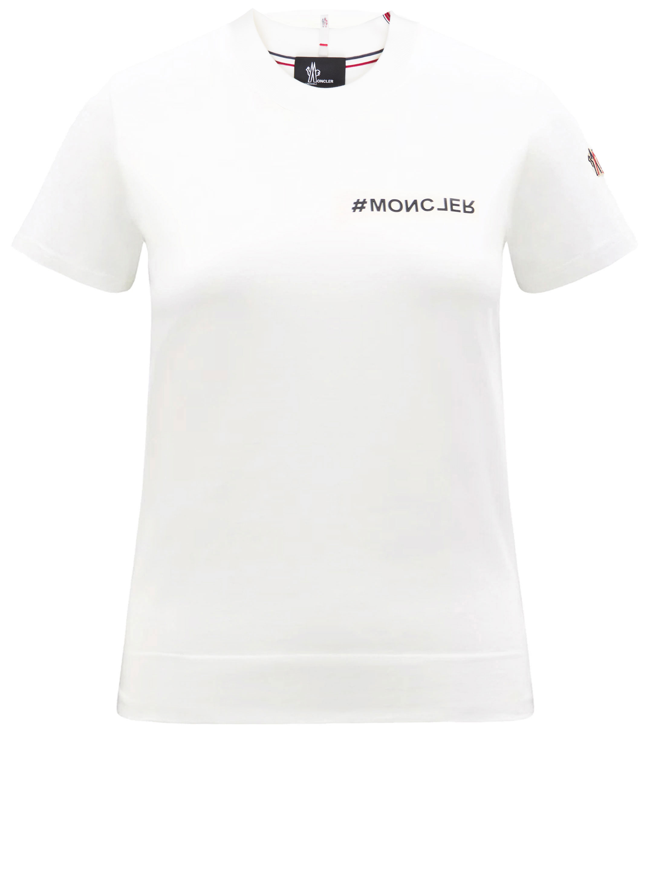 Shop Moncler Logo Tshirt In White